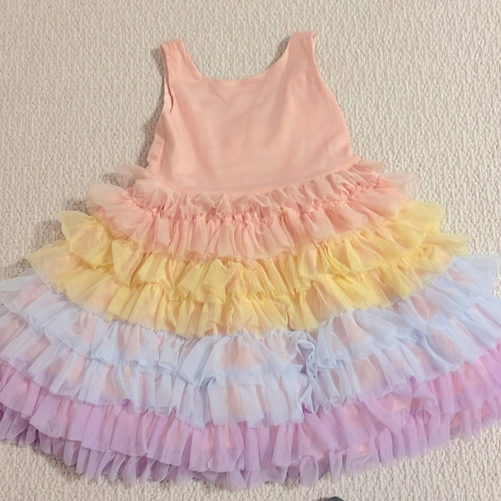 Janie and Jack rainbow tulle dress sz 4